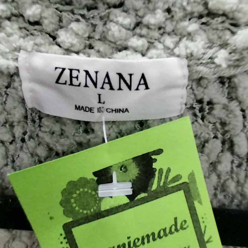 2763 Size XL Zenana Sage Green Popcorn Knit Sweater Cardigan - Picture 6 of 9